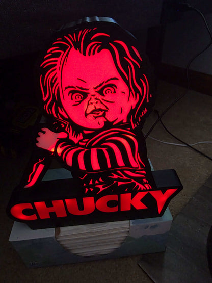 Chucky 10" lightbox comes with onn led lights ships in 1-2 days by 3dCurioPrints