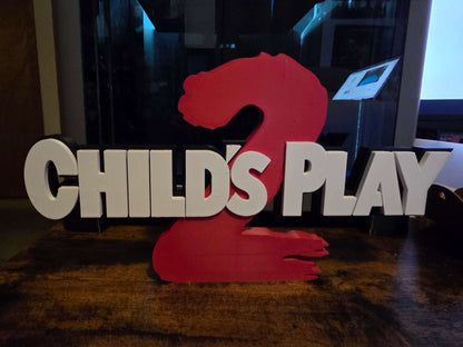 Large 12.5x7 inch Childs Play 2 Chucky horror movie sign for fan decor