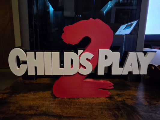 Large 12.5x7 inch Childs Play 2 Chucky horror movie sign for fan decor
