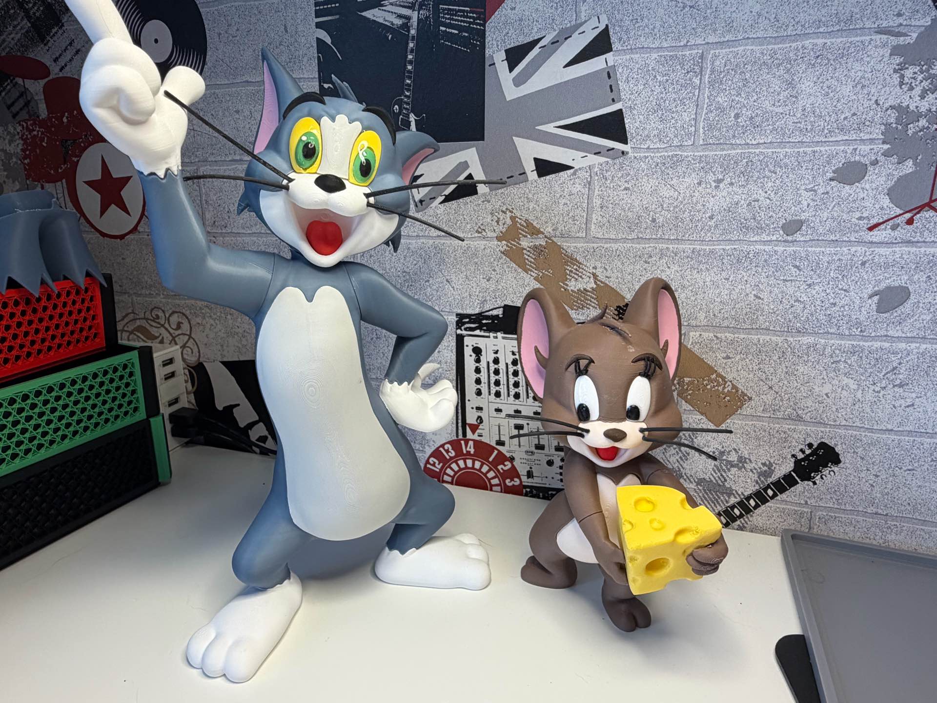 (2) pack 1ft 4in Tom 9" Jerry from Tom and Jerry made both 2x size by 3dCurioPrints