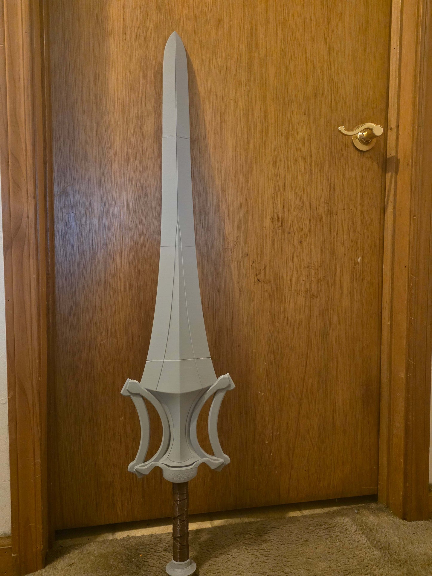44-inch full-size Masters of the Universe He-Man sword kit in two pieces for snap-and-glue assembly