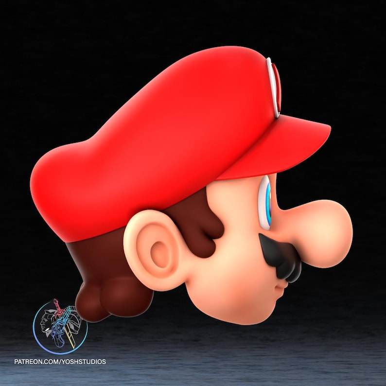Mario-inspired plumber video game mask with magnets, one size fits all for cosplay and parties