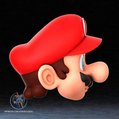Mario-inspired plumber video game mask with magnets, one size fits all for cosplay and parties