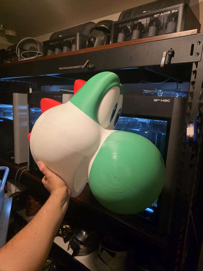 Green lizard full size Yoshi-inspired cosplay mask helmet one size fits all