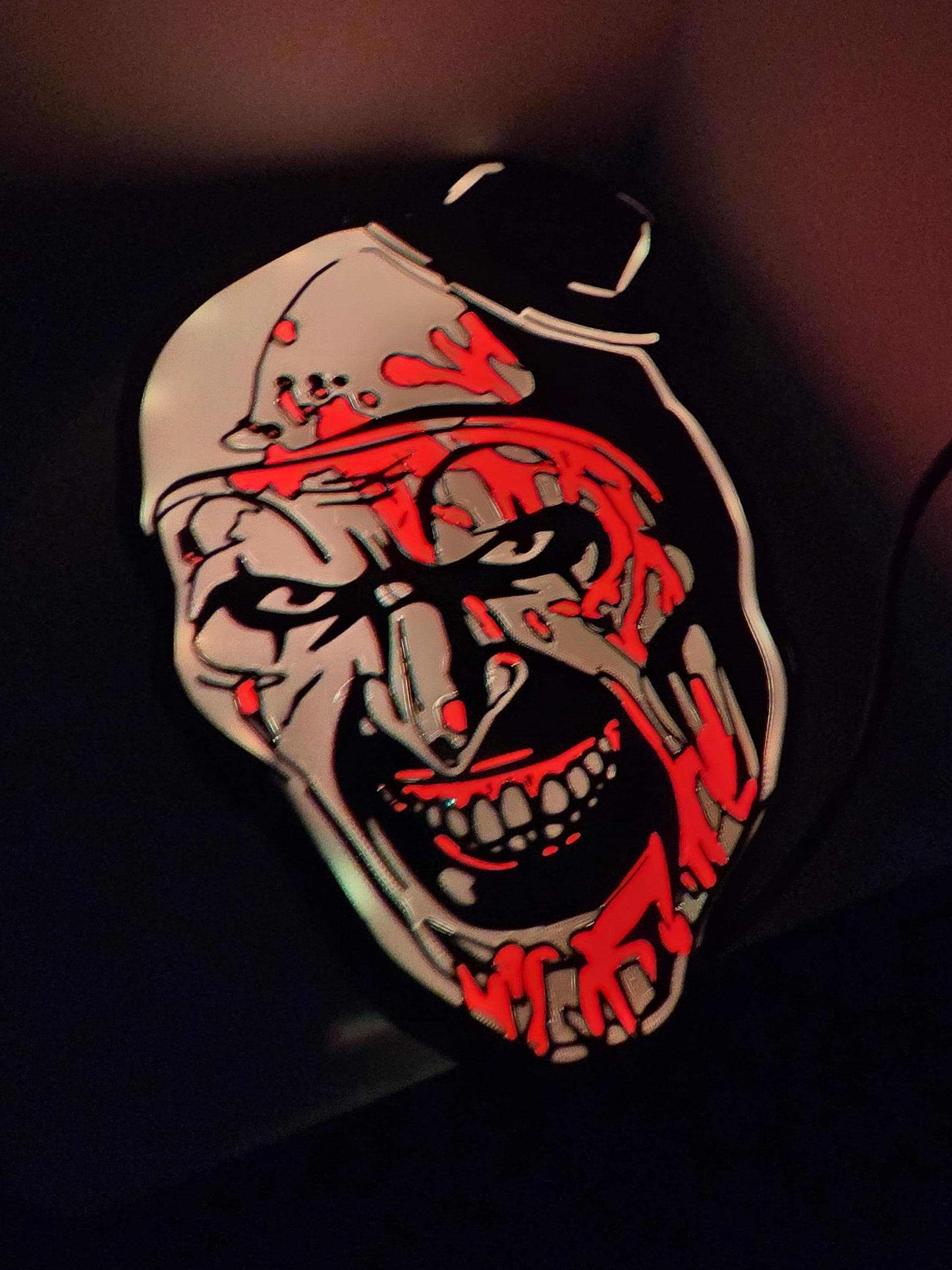 Terrifier art the clown lightbox with stand by 3dCurioPrints
