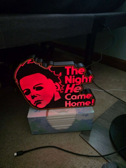 10" halloween Michael myers lightbox onn led with remote made 1-2 days by 3dCurioPrints
