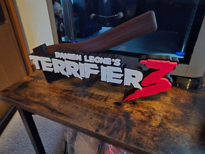 Terrifier 12-inch Art the Clown decorative black axe with large logo display piece