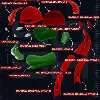 TMNT Raphael helmet mask rare design handcrafted in a week