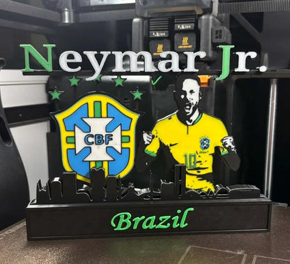 All sports 10-inch nameplate featuring NFL, NBA, MLB athletes like Jordan, Kobe, LeBron, Curry, Ohtani, and Brady for personalized fan displays