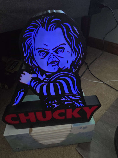 Chucky 10" lightbox comes with onn led lights ships in 1-2 days by 3dCurioPrints