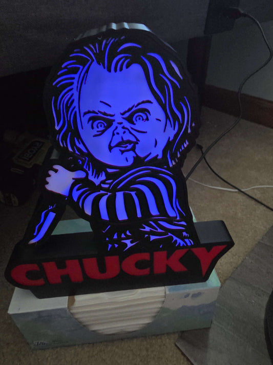 Chucky 10" lightbox comes with onn led lights ships in 1-2 days by 3dCurioPrints