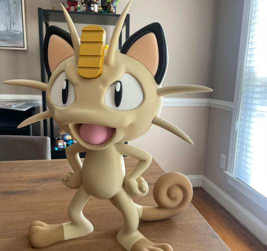 Full size 1:1 1ft 3in pokemon meowth bust statue figure #0052 by 3dCurioPrints