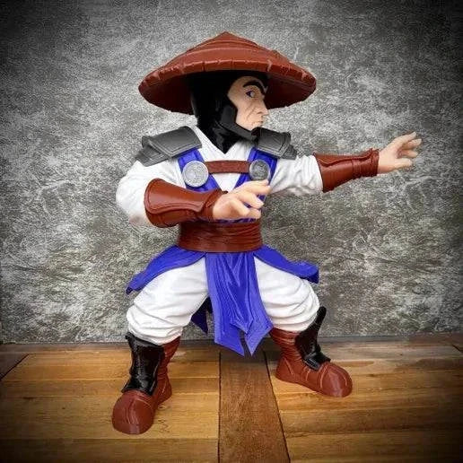 22-inch Raiden Mortal Kombat MK2 bust collectible figure by 3dCurioPrints detailed sculpture