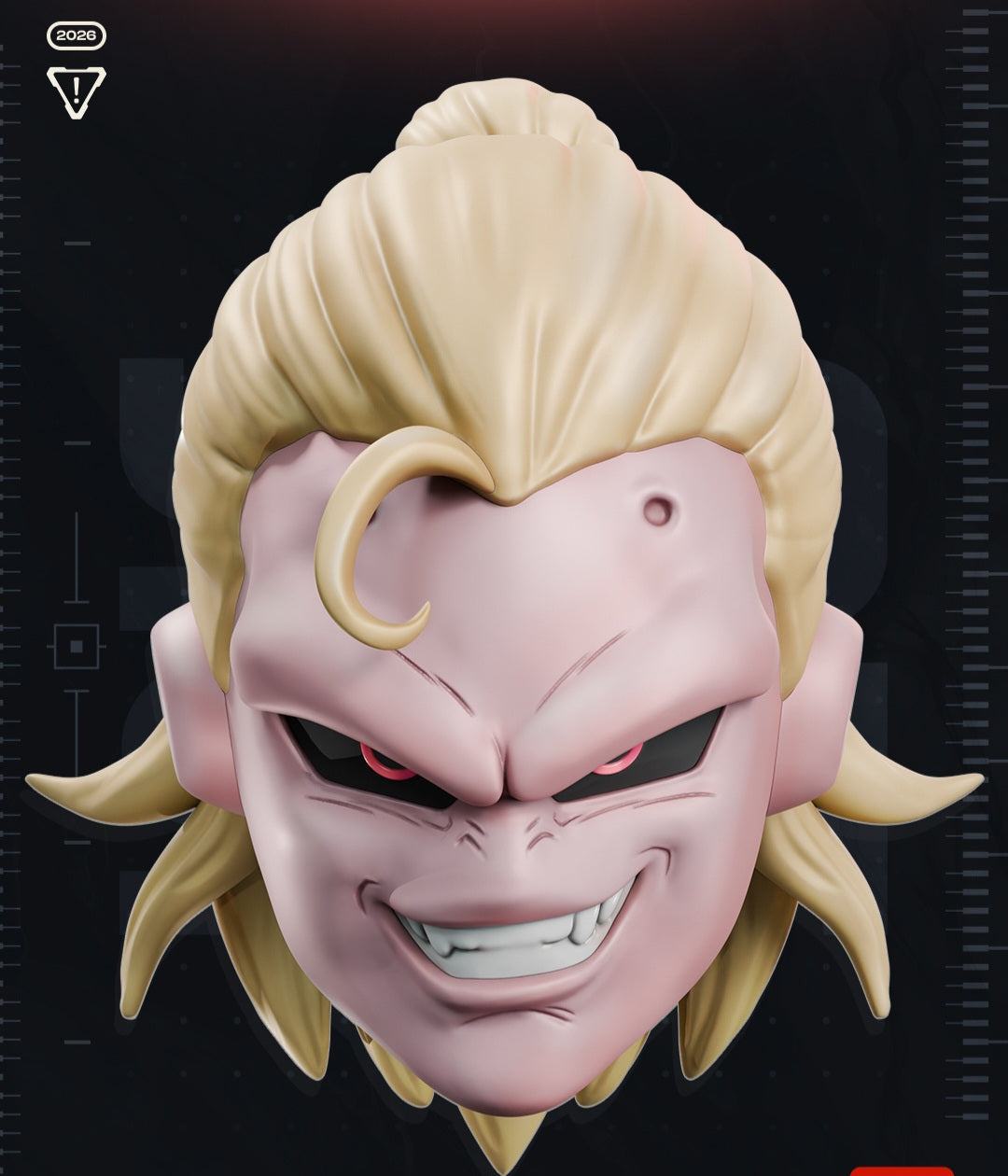 Soccer Majin Erlind Haaland Buu anime dragonball z helmet mask heads up to 24" by 3dCurioPrints