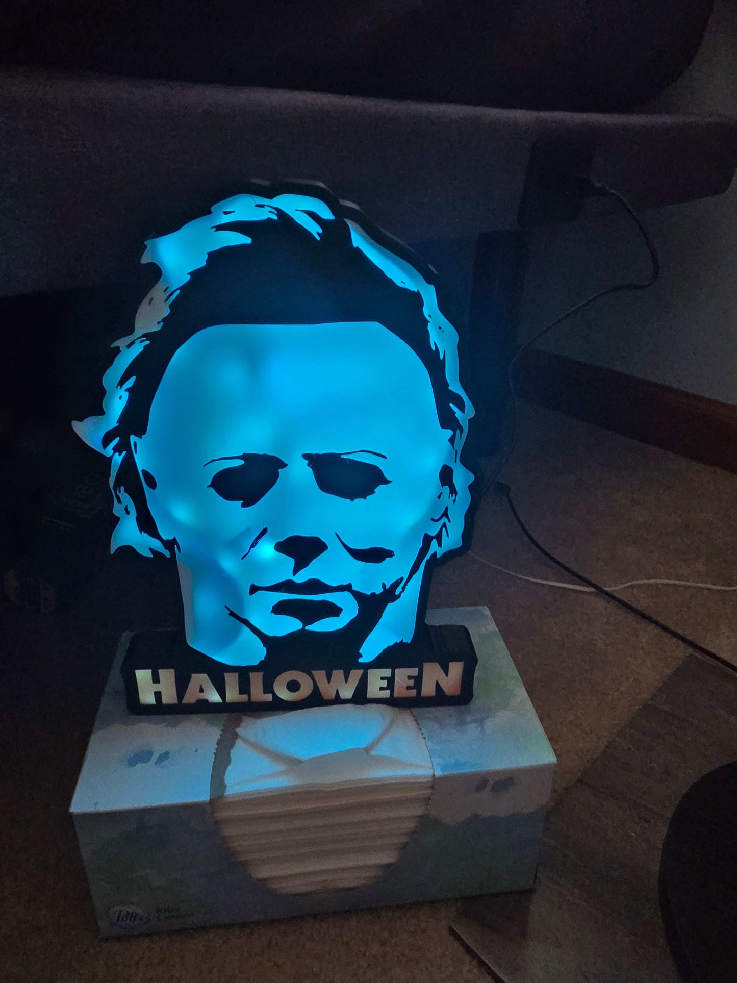 Michael myers lightbox 10" halloween comes with onn leds ship 1-2 days by 3dCurioPrints