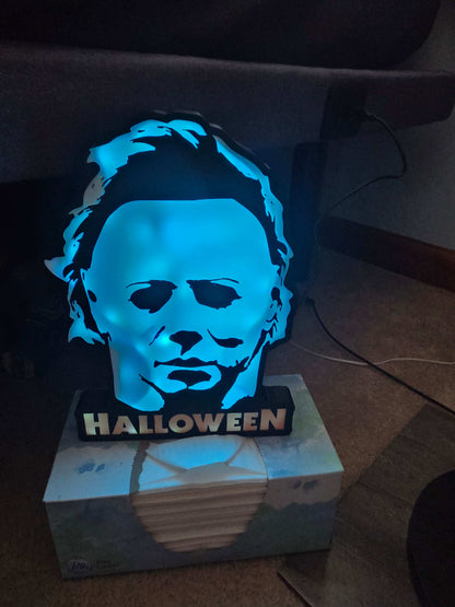 Michael myers lightbox 10" halloween comes with onn leds ship 1-2 days by 3dCurioPrints