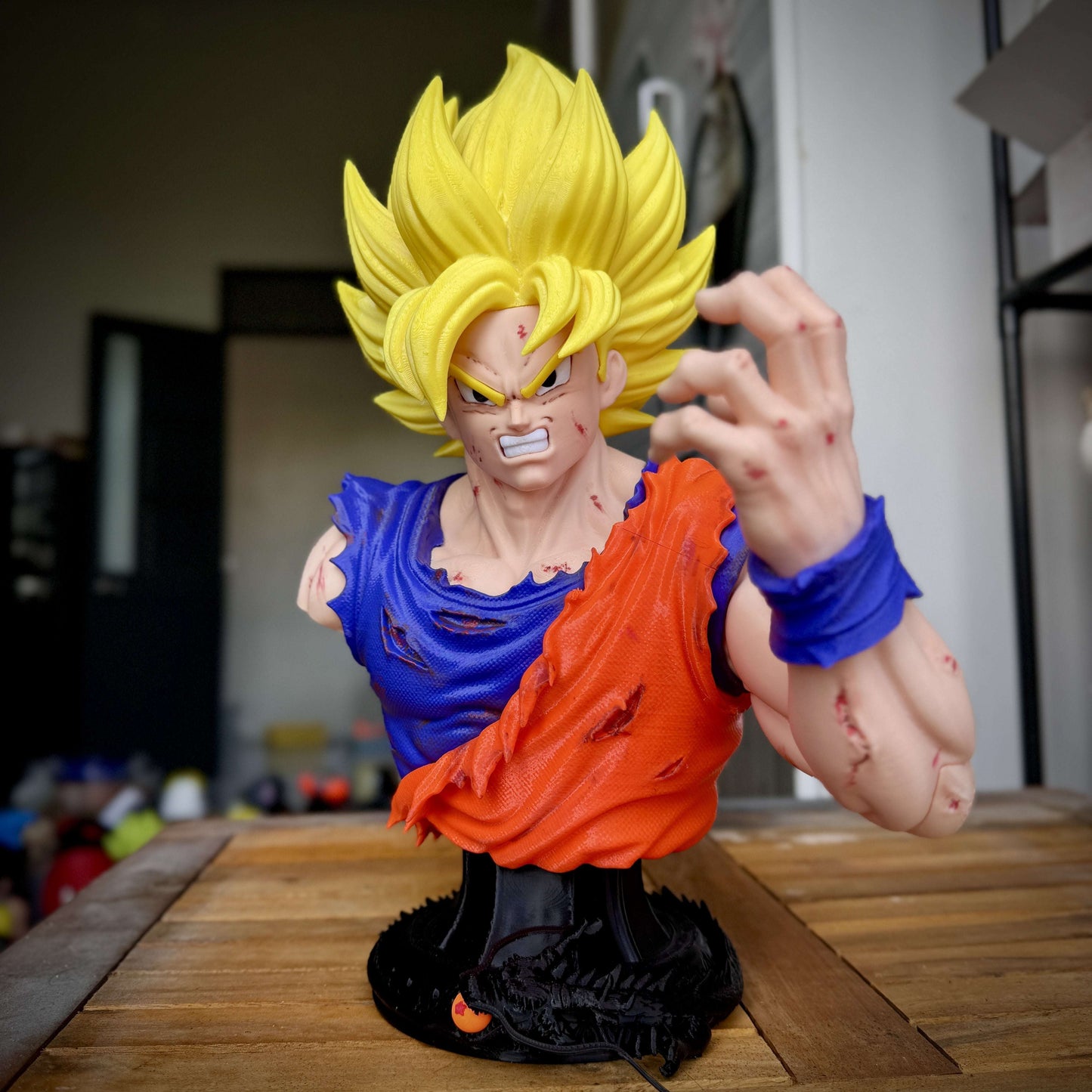 24-inch 2ft Goku bust statue Dragon Ball Z colored finish not painted