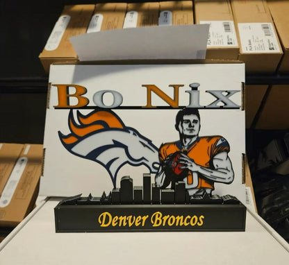 All sports 10-inch nameplate featuring NFL, NBA, and MLB athletes like Kobe, Jordan, LeBron, Curry, Ohtani, and Brady