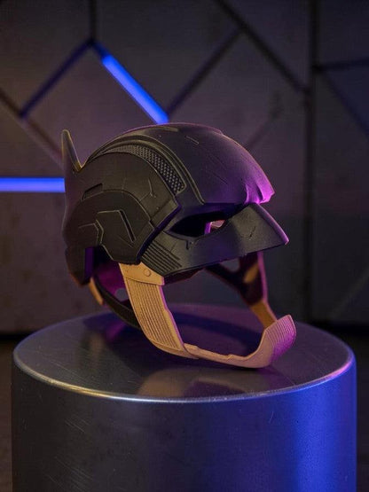 Full-size vigilante detective mask helmet fitting heads up to 24 inches with detailed 3D printed Batman design