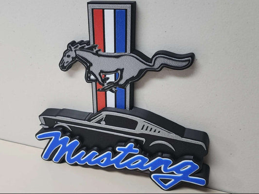 10" Ford mustang wall art desk art by 3dCurioPrints