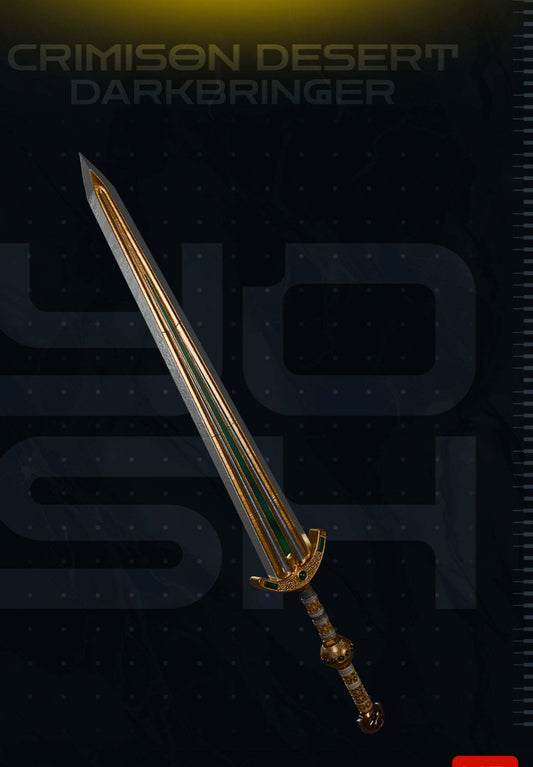 Crimson Desert Darkbringer Cosplay Sword Grey And Yellow Full Size Ready To Glue In Two Pieces For Safe Shipping by 3dCurioPrints