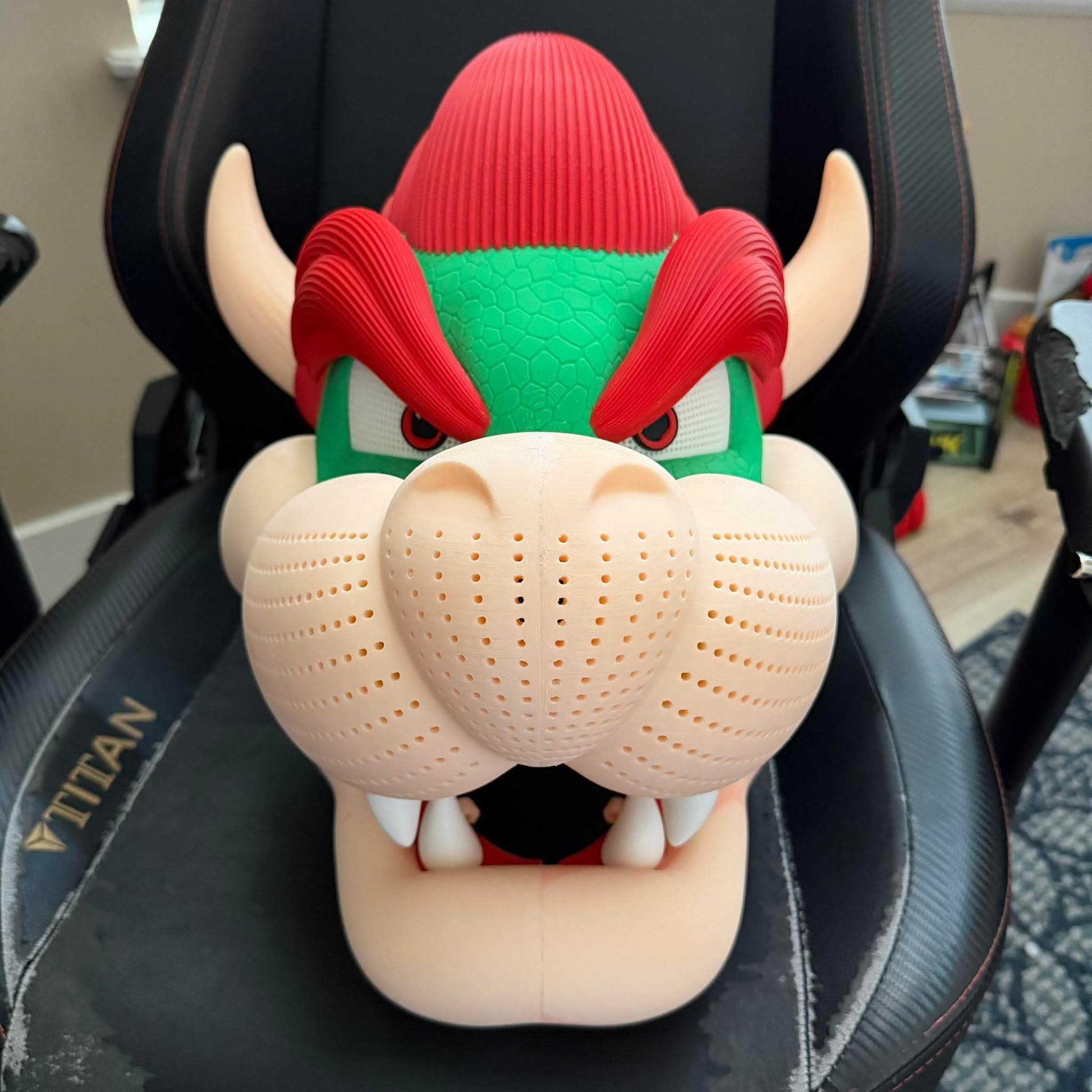 Bowser mask helmet prop with magnets standard size from Mario
