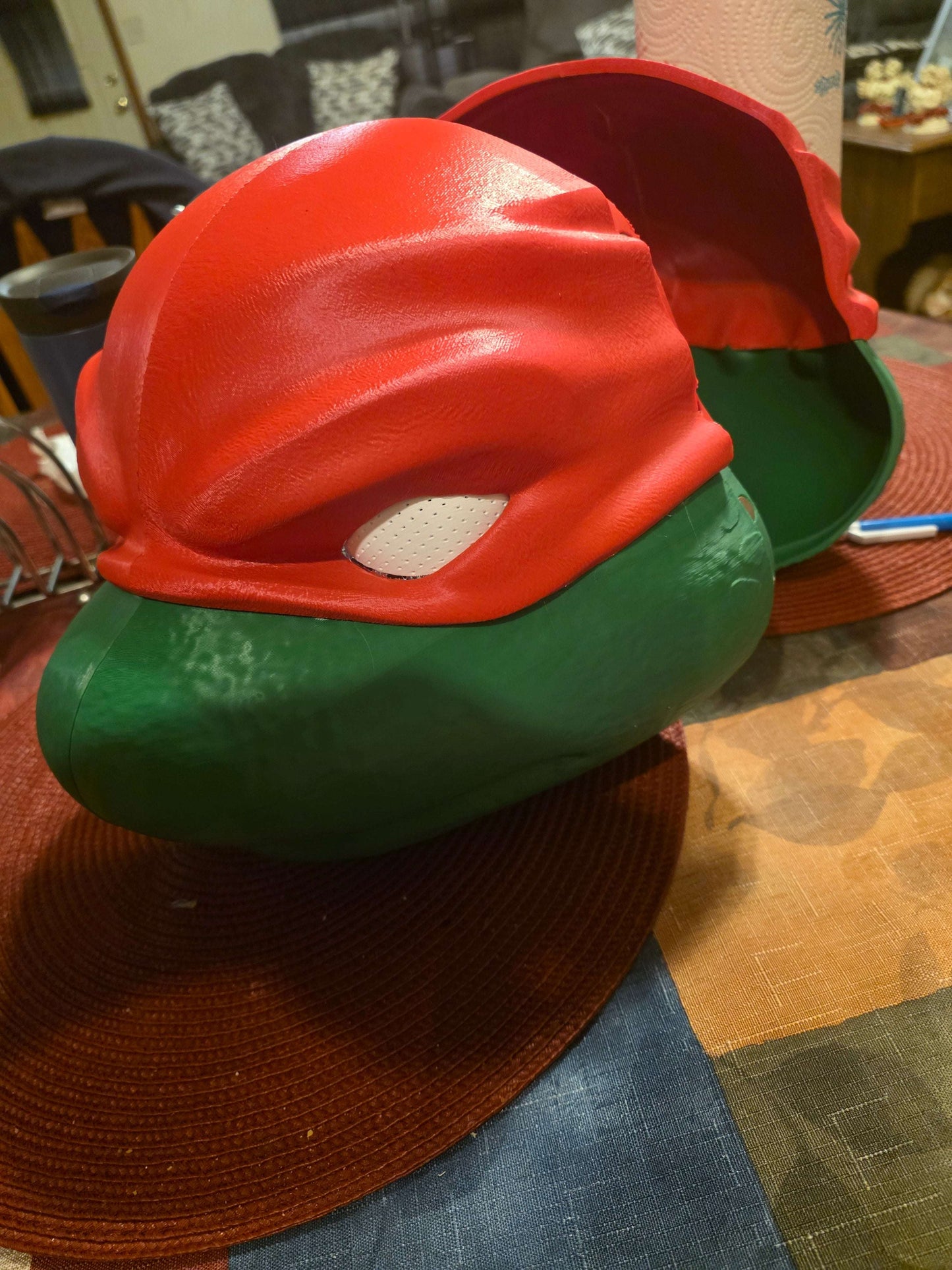 TMNT Raphael helmet mask detailed cosplay accessory fits heads up to 24 inches