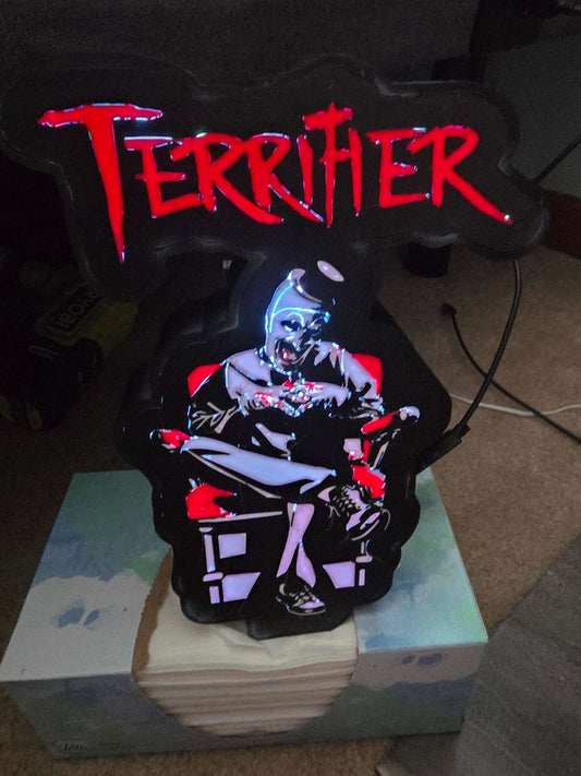 Terrifier 10" lightbox art the clown 1-2 days shipped by 3dCurioPrints