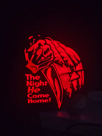 Halloween Michael Myers lightbox with jack-o'-lantern on white background