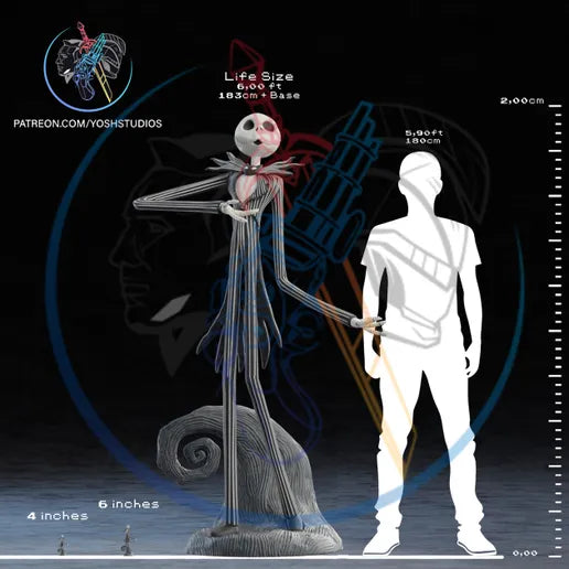 Life size 6ft Jack Skellington in pieces by 3dCurioPrints