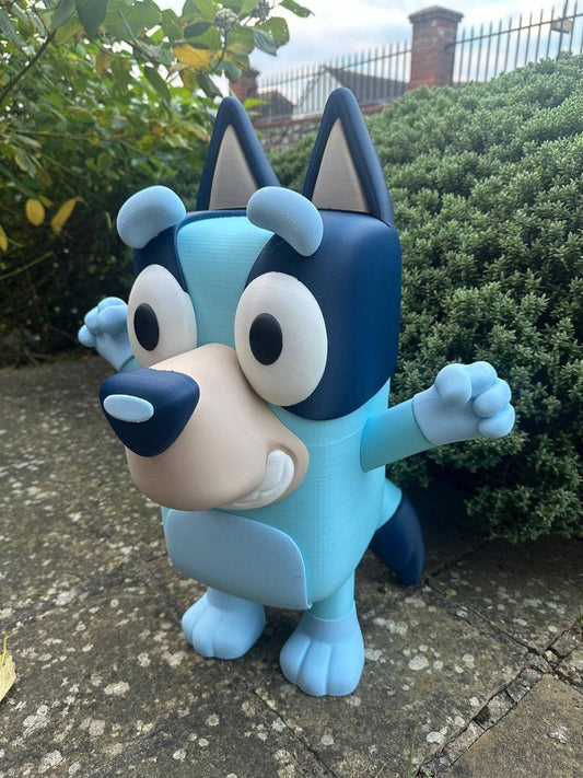 Large full-size Bluey 2 ft tall hand-painted cartoon statue bust for kids' rooms and decor