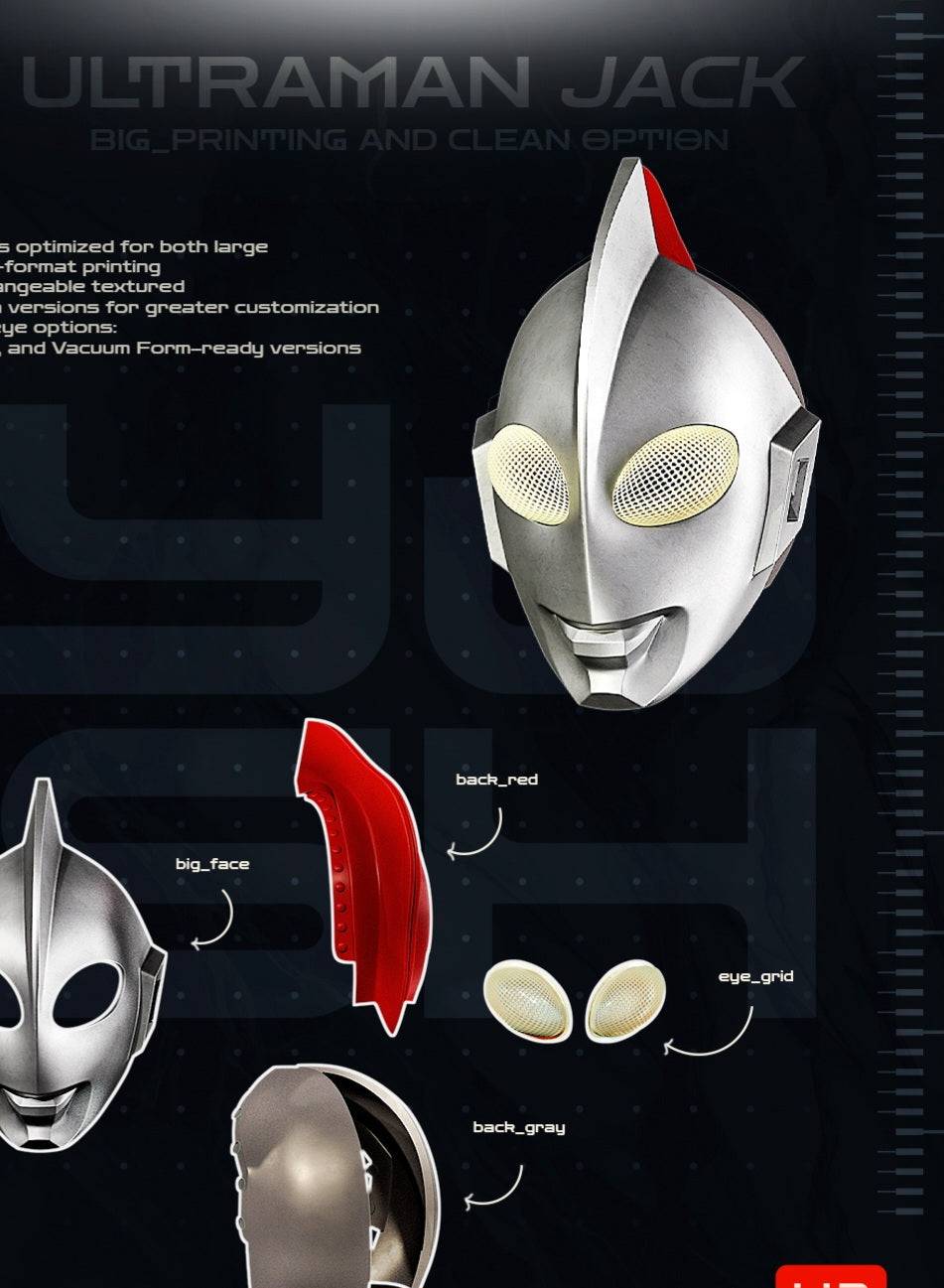 Return of Ultra Man Jack helmet 1971 grey fits up to 24 inch heads