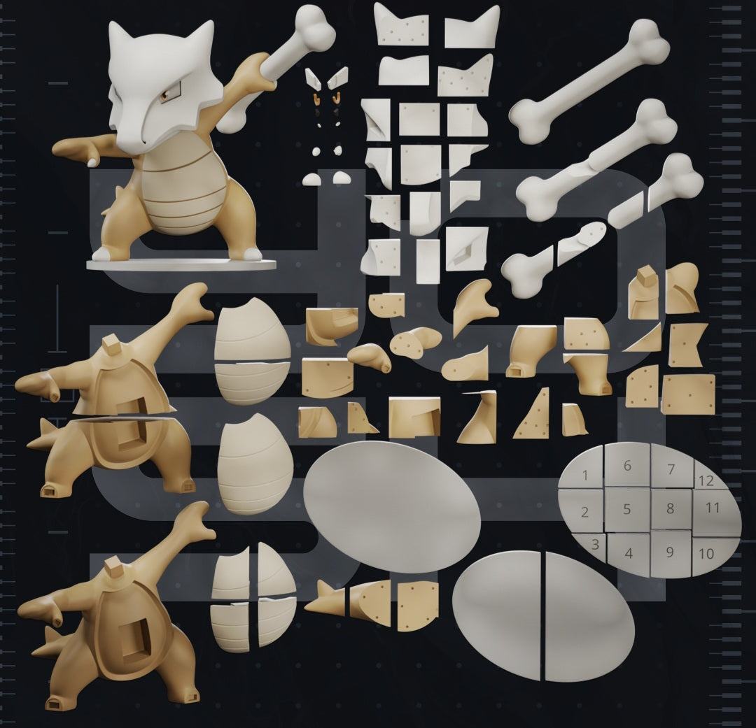 Full size 3 ft 3 in #0104 Marowak cubone made to order per policy 3 weeks to make by 3dCurioPrints