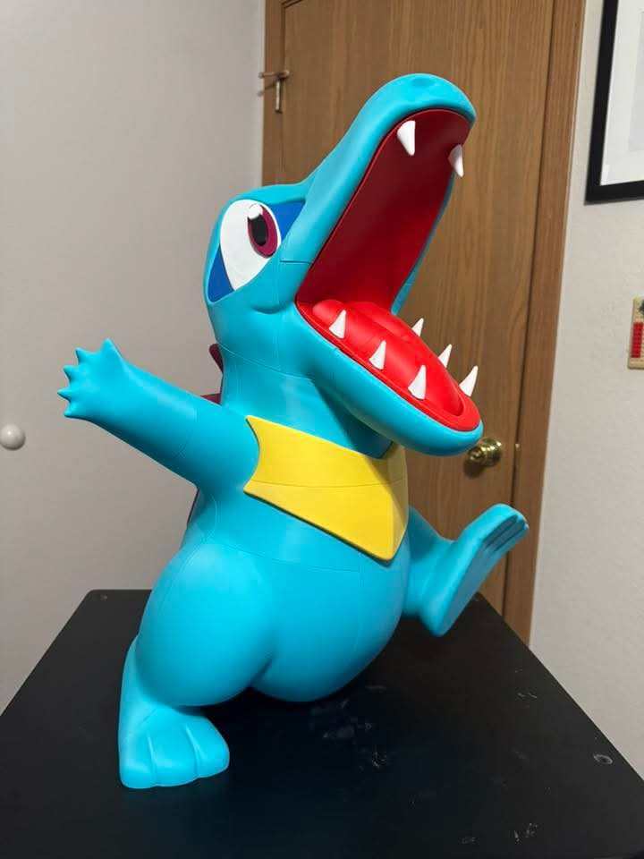 Life-size 1ft 6in Pokemon #0158 Totodile anime statue by 3dCurioPrints, hand-finished and detailed collectible