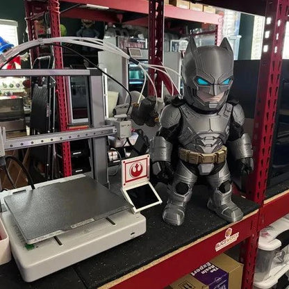 19-inch dark grey Batman movie suit bust statue with customizable gold or yellow belt and white eyes