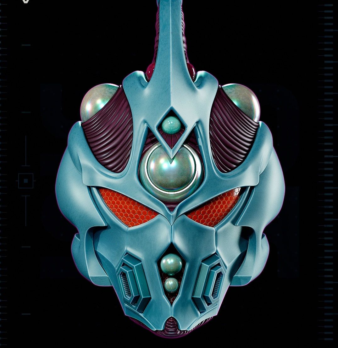 Bio-Booster blue Armored Guyver helmet cosplay fitting heads up to 24 inches