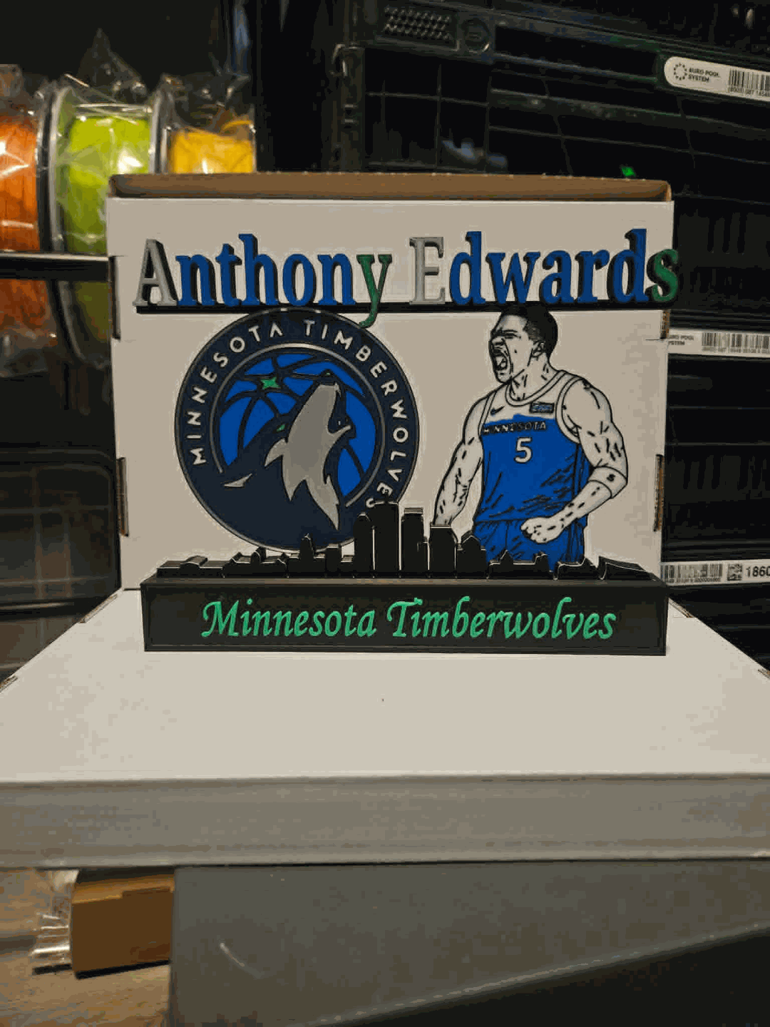 All sports 10-inch nameplate featuring NFL, NBA, MLB athletes like Kobe, Jordan, LeBron, Curry, Ohtani, and Brady