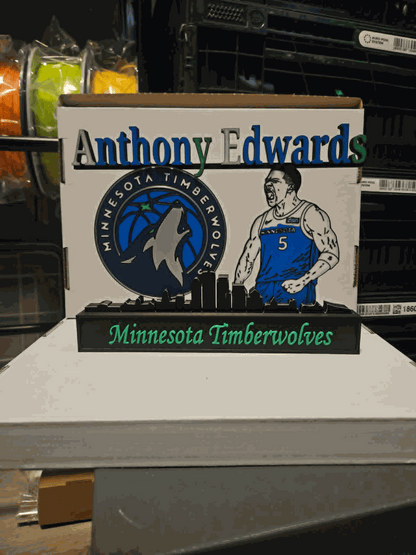 All sports 10-inch nameplate featuring NFL, NBA, MLB athletes like Kobe, Jordan, LeBron, Curry, Ohtani, and Brady