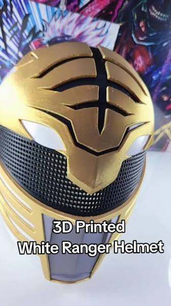Full size white power ranger helmet mask with magnets