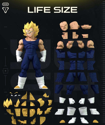 Fullsize lifesize 1:1 5ft 6in Majin Vegeta dragonball z bust made to order by 3dCurioPrints