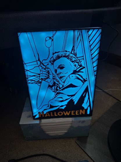 10" Michael myers lightbox halloween 1-2 days shipped comes with onn led and remote by 3dCurioPrints
