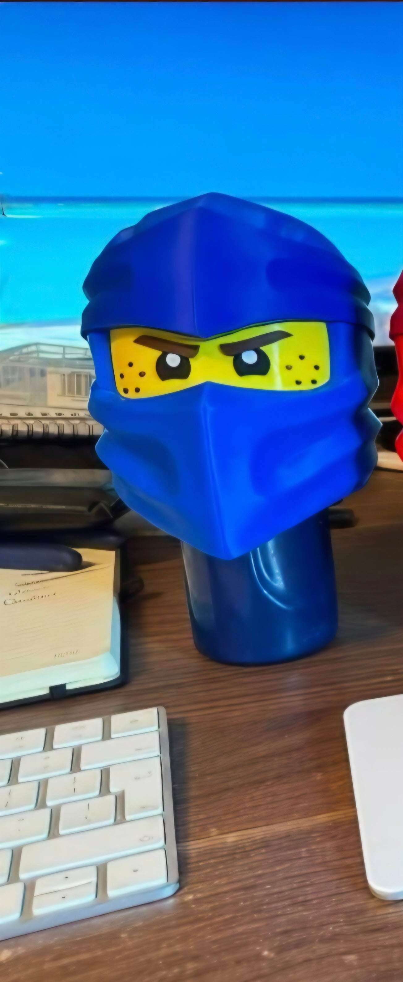 Lego Nijango GO Ninja Helmet in black, green, red, and blue, fits heads up to 24 inches