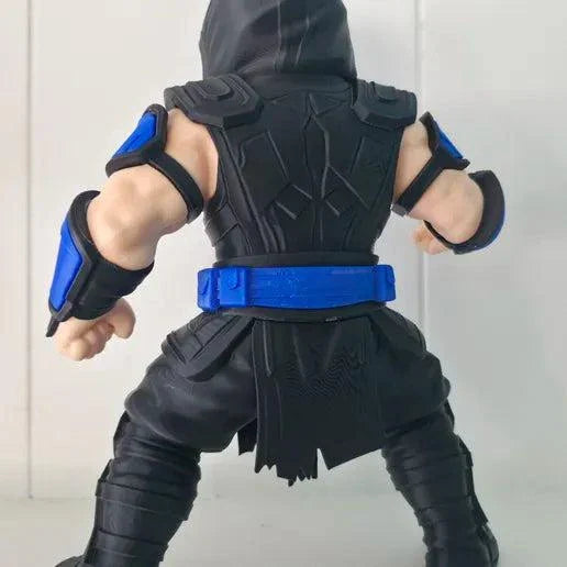 17 inch Sub Zero figure from Mortal Kombat standing tall and detailed