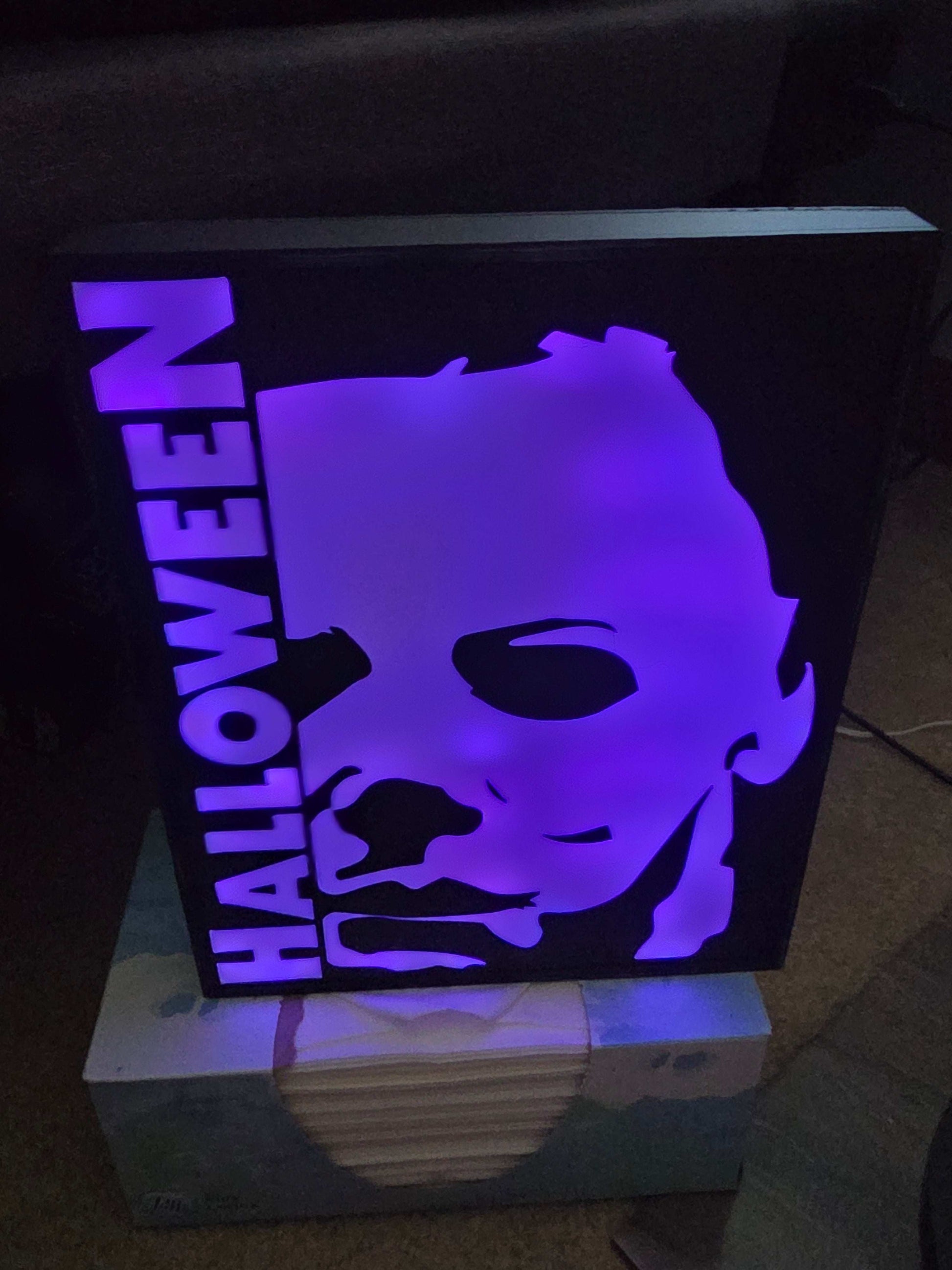 10" Michael myers lightbox halloween comes with onn led and remote ship 1-2 days by 3dCurioPrints