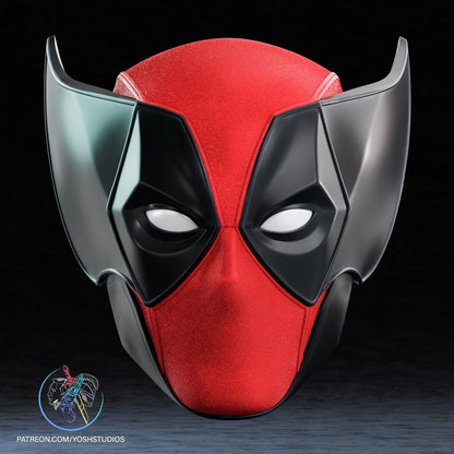 Wolverine Mashup mask in yellow and red with magnets, no stand, one size