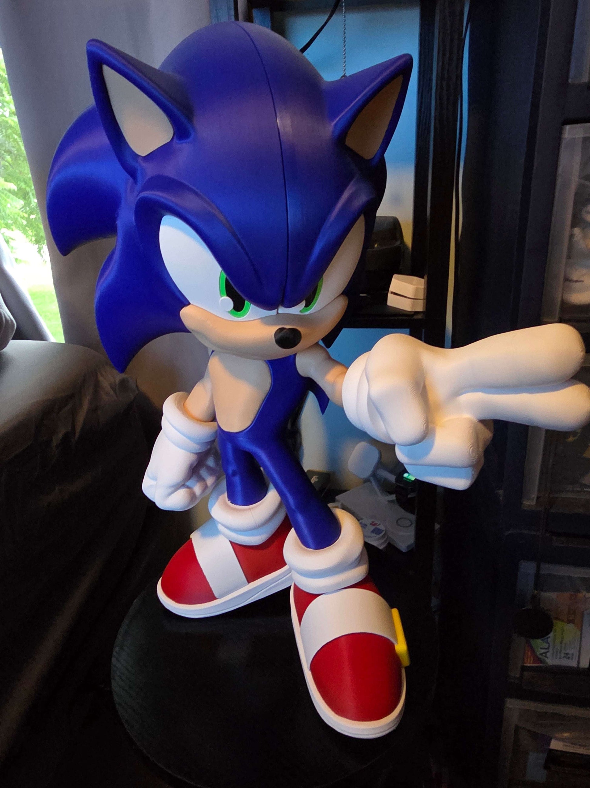 18" tall blue hedgehog 14 wide 10 thick cartoon figure by 3dCurioPrints