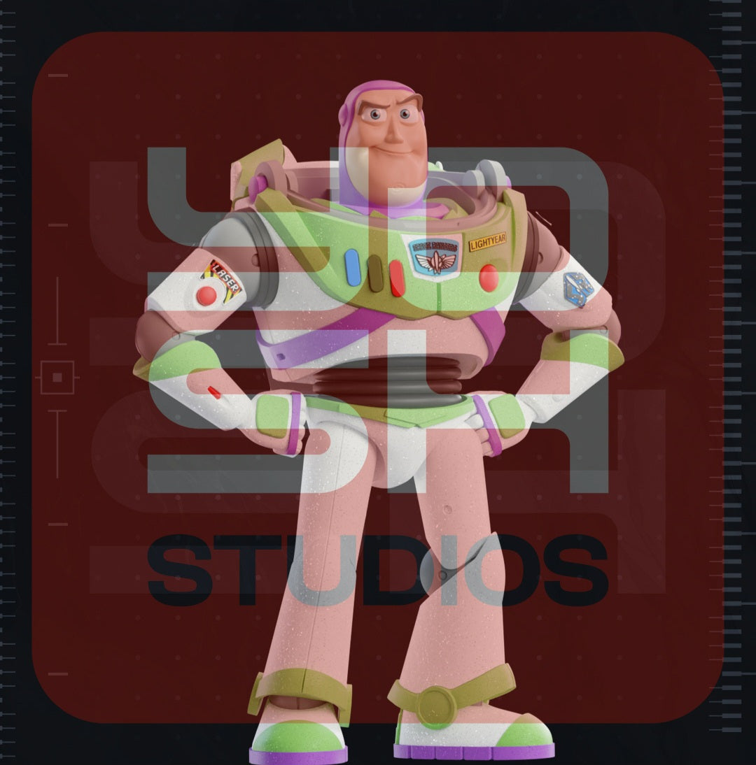 4ft life size Buzz Lightyear statue with detailed 3D printed wings on side