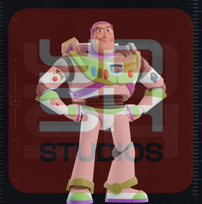 4ft life size Buzz Lightyear statue with detailed 3D printed wings on side