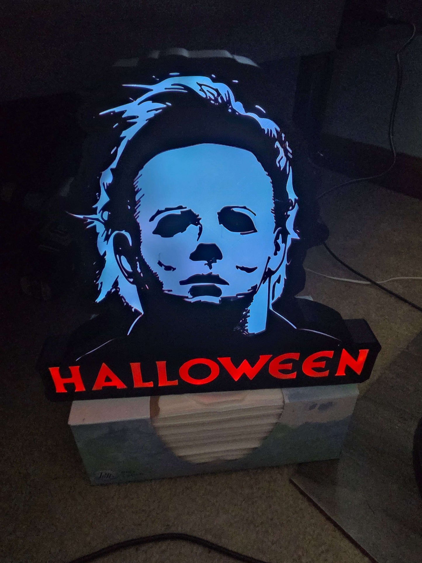 Halloween Michael myers 10" lightbox horror comes with onn led lights by 3dCurioPrints