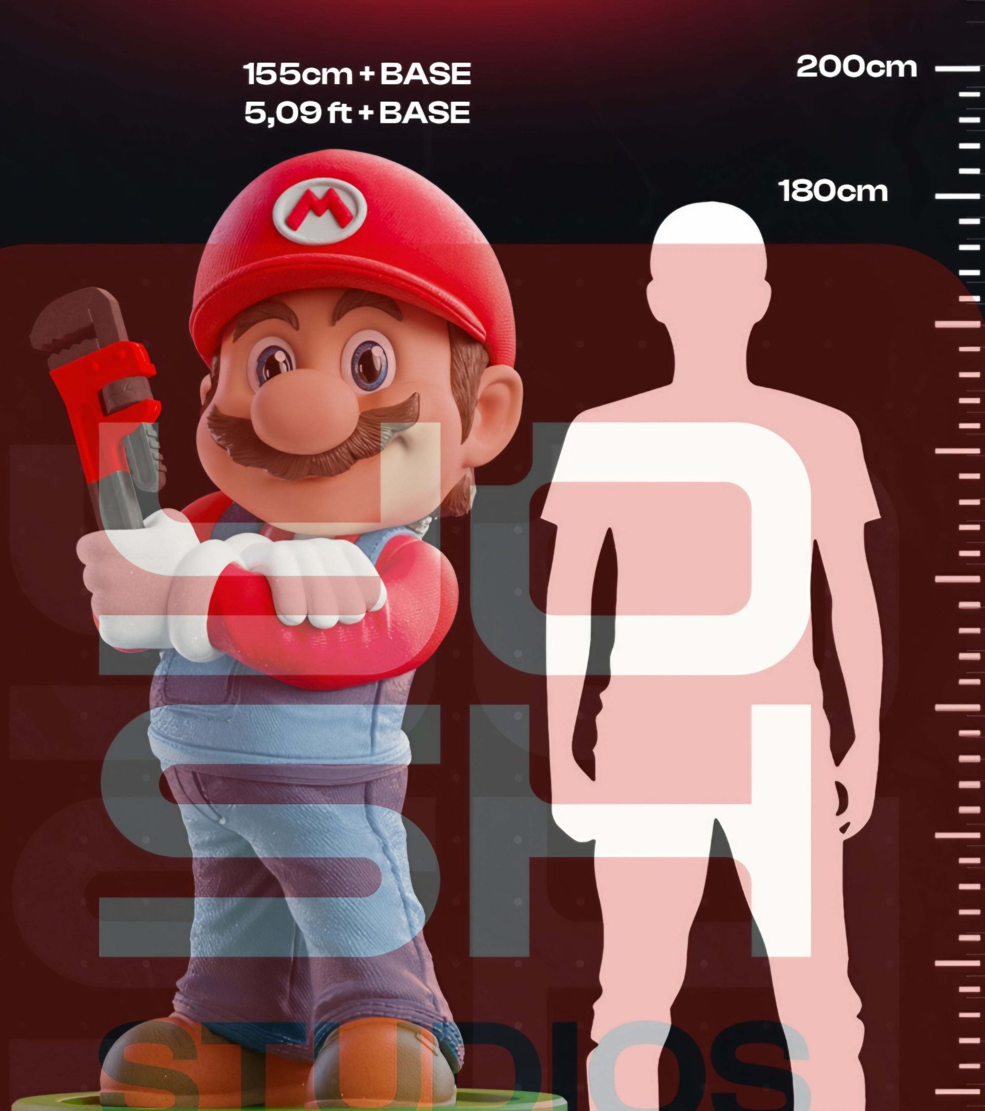 Life size Mario statue 5ft 9in tall no base made to order